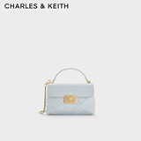 CHARLES&KEITH气质通勤菱格手提包斜挎包生日礼物送女友CK2-50701578 Sea Salt Blue海盐蓝 S