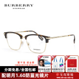 BURBERRY博柏利眼镜框男士时尚眉框巴宝莉光学眼镜架可配近视2359 0BE2359-3002金色 【赠防蓝光镜片】