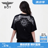 BOY LONDON【暗黑罗盘】夏情侣款短袖权杖印花炸街潮牌T恤N01906 黑印银N01906 经典升级款 L