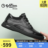 金利来（goldlion）男鞋男士休闲鞋时尚舒适耐磨休闲皮鞋50623011401A-黑色-39码