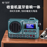 不见不散BV800收音机蓝牙音箱一体机随身便携式老年人收音机户外小型音响可插卡插u盘mp3音乐播放器 青雀蓝