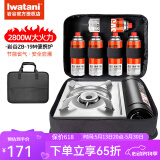 岩谷（Iwatani）卡式炉套装户外便携式卡磁炉瓦斯炉家用火锅炉具烧烤炉野炊ZB-19 ZB-19M炉+5瓶气+一体收纳包
