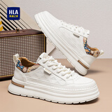 海澜之家男鞋2026新款夏季透气板鞋男低帮男士休闲鞋增高小白鞋男鞋子男款 白棕 42