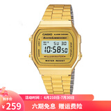 卡西欧（CASIO）手表 经典方块小金表时尚ins复古男表女表情侣表夜光电子表 A168WG-9W 36mm表盘男款