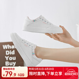 回力板鞋女鞋百搭休闲小白鞋低帮透气跑步运动鞋 WXY-L319N 白粉 36