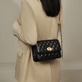 金狐狸（FOXER）牛皮女士包包女包大容量斜挎包女单肩包链条包轻奢女友生日礼物