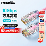 PANDUIT 泛达超六类细网线CAT6A类跳线家用电脑宽带POE监控万兆高速成品线 真爱粉 1米