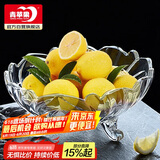 青苹果果斗玻璃果盘欧式简约客厅婚庆节日零食彩盒装8.45英寸