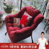 紫叶 单人沙发懒人沙发 懒人椅单人沙发椅阳台家用学生宿舍沙发 酒红(棉麻布)