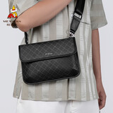 稻草人男士包包潮牌斜挎包复古老花纹印花通勤单肩包挎包手机包新年礼物