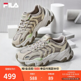FILA斐乐女鞋休闲鞋鱼刺二代老爹鞋运动鞋增高厚底慢跑鞋SOFIA Ⅱ 银云/羽毛灰-SF 36.5