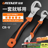 绿林（GREENER）扳手套装工具家用两件套管钳万能活动扳手活口开口多功能卫浴神器