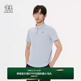 KOLON SPORT/可隆速干POLO 男士吸湿小翻领抗菌户外运动印花短袖 LHPT5MTT31-LB 浅蓝色 M 170/92A