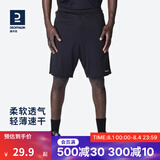迪卡侬（DECATHLON）运动短裤男篮球裤跑步健身夏季休闲薄五分裤宽松速干TARMAK 黑色短裤 S