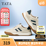 他她（TATA）男士阿甘男鞋复古德训鞋男运动休闲鞋厚底板鞋小白鞋PCB01AM3 米/蓝 43
