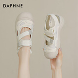 达芙妮（DAPHNE）凉鞋女包头镂空罗马凉鞋2025夏季新款时尚舒适百搭增高运动沙滩鞋 米色 40