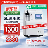 迈卓（MED·JOY）医用5L制氧机家用老人孕妇家庭用氧带雾化静噪轻音72H持续开机