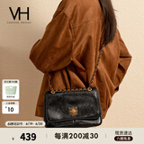 VANESSA HOGAN VH女包太阳神复古邮差包夏季通勤腋下单肩包复古斜挎包生日礼物 骑士黑-中号