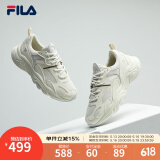 FILA【男女同款】斐乐官方跑步鞋复古老爹鞋火星鞋潮流时尚老爹鞋 女-微白/雨雾灰-WA 38.5