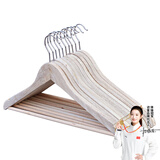 访客实木衣架 衣服架子挂衣架衣柜木质衣服撑家用复古木头衣架 【10只装】香樟木衣架