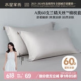 水星家纺枕套60支兰精天丝™棉凉感枕头套A类一对装枕头罩双人家用48x74cm