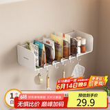 拜杰白色厨房置物架免打孔壁挂调料架调味料墙上调味品挂架家用收纳架