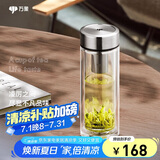 万象（WANXIANG）双层玻璃杯V48RL便携泡茶杯钛银色商务办公礼盒装带茶漏玻璃水杯