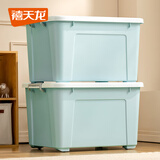 禧天龙家用收纳箱加厚衣物储物箱塑料箱大容量玩具整理箱 80L蓝色1个装