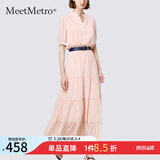 MeetMetro玛依尔法式仙女连衣裙女2025春新款高端气质纯欲风裙子礼服长裙 藕粉MG200423 M