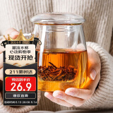物生物（RELEA）茶杯男女士茶水分离杯玻璃杯带过滤水杯办公泡茶杯子耐高温花茶杯