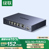 绿联2.5G交换机5口2.5G电口+1口10G万兆光口 支持vlan/链路聚合 网络分线分流器支持猫棒光猫NAS 35048