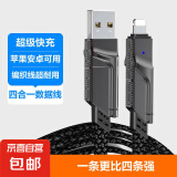 四合一数据线多功能数据线机甲锌合金编织PD65W快充 适用iPhone15/14小米华为mate60手机ipadpro 武士黑-1.2米