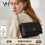 VANESSA HOGAN【送礼推荐】VH女包繁花系列极光菱格包时尚轻奢链条包单肩斜挎包 黑色