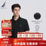 诺帝卡（NAUTICA）男装夏季款棉氨混纺休闲亲肤透气易打理短袖POLO衫男KE3100 黑色0TB（231） L