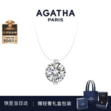 AGATHA【官方正品】人鱼之泪项链女士 生日礼物送女友闺蜜高级感锁骨链 明星同款（大号2.96克拉锆石）