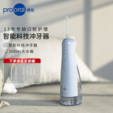 博皓（prooral）电动冲牙器家用洗牙器水牙线冲洗器牙齿清洁器洁牙器牙结石牙缝牙垢去除工具正畸呵护 大水箱版F42 柔雾蓝| 一模式多力度| 300ml水箱