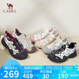 骆驼（CAMEL）经典丑萌鞋女时尚撞色户外休闲鞋 L24S469647A 米/黑/酒红 35