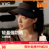 VVC成毅推荐防晒帽子女遮阳帽女夏太阳帽遮阳全脸帽空顶帽 时尚黑