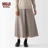 无印良品 MUJI  女式 弹力 起毛 喇叭裙 半身长裙秋冬季 简约风BEK40C2A 棕色 XS