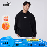 彪马（PUMA）加绒秋冬卫衣套头衫男女情侣长袖运动休闲连帽上衣534364 黑色-01 L (180/100A)