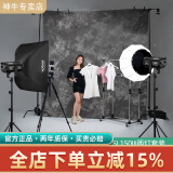 神牛（Godox） SL150W三代直播间补光灯LED摄影灯儿童常亮灯太阳灯影视灯美颜灯影棚视频灯 【套装5】SL150III两灯【柔光箱/灯笼罩】 白光版