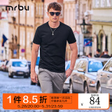 Mr.Bu布先生新疆长绒棉短袖T恤男士纯棉情侣小白T春夏季打底衫纯色衣服 【纯正棉感T】黑色圆领 XL (180)