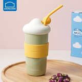 乐扣乐扣（LOCK&LOCK）陶瓷杯带盖马克杯女可爱咖啡杯早餐办公室水杯 绿色 510ml