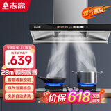 志高（CHIGO）抽油烟机 家用欧式顶吸油烟机 28立方大吸力 小型自清洁抽烟机 挥手智控 语音智能 顶配900宽+小智声控+体感清洗+煤气感应+包安装