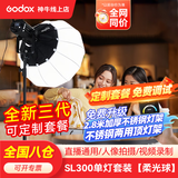 神牛补光灯sl300w直播灯摄影灯300wLED摄影灯视频直播补光灯直播人像拍照美颜柔光灯深抛灯顶灯影视灯 SL300三代单灯+65cm柔光球+2.8米灯架 官方标配