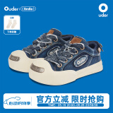 Oudersmiler开口笑帆布鞋新款增高厚底丑萌圆头板鞋牛仔蓝大头鞋 牛仔蓝 36