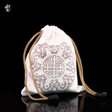 山中玉菩提盘珠袋包浆佛珠盘玩手套文玩袋抛光文玩袋盘玩盘串鹿皮手套 加厚麂皮袋1个