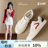 ZHR女鞋经典撞色百搭小白鞋女韩版港风平底休闲鞋子女 AT07F 米蓝 37