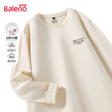 班尼路（Baleno）长袖t恤男秋季220G重磅百搭纯棉上衣青少年宽松休闲男士打底衫