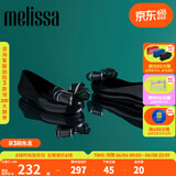 Melissa（梅丽莎）新品蝴蝶结圆头平底时尚简约休闲通勤女士单鞋子33633 黑色/银色 36